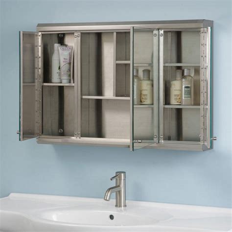 medicine cabinets tri-view stainless steel|Stainless Steel Tri.